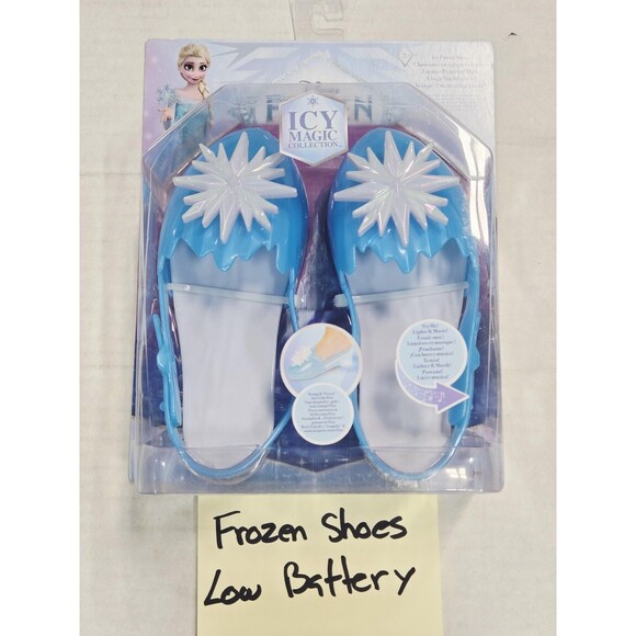 Disney Frozen Icy Magic Light-Up Snowflake Shoes Girls Dress Up Blue Elsa JAKKS - Picture 1 of 6